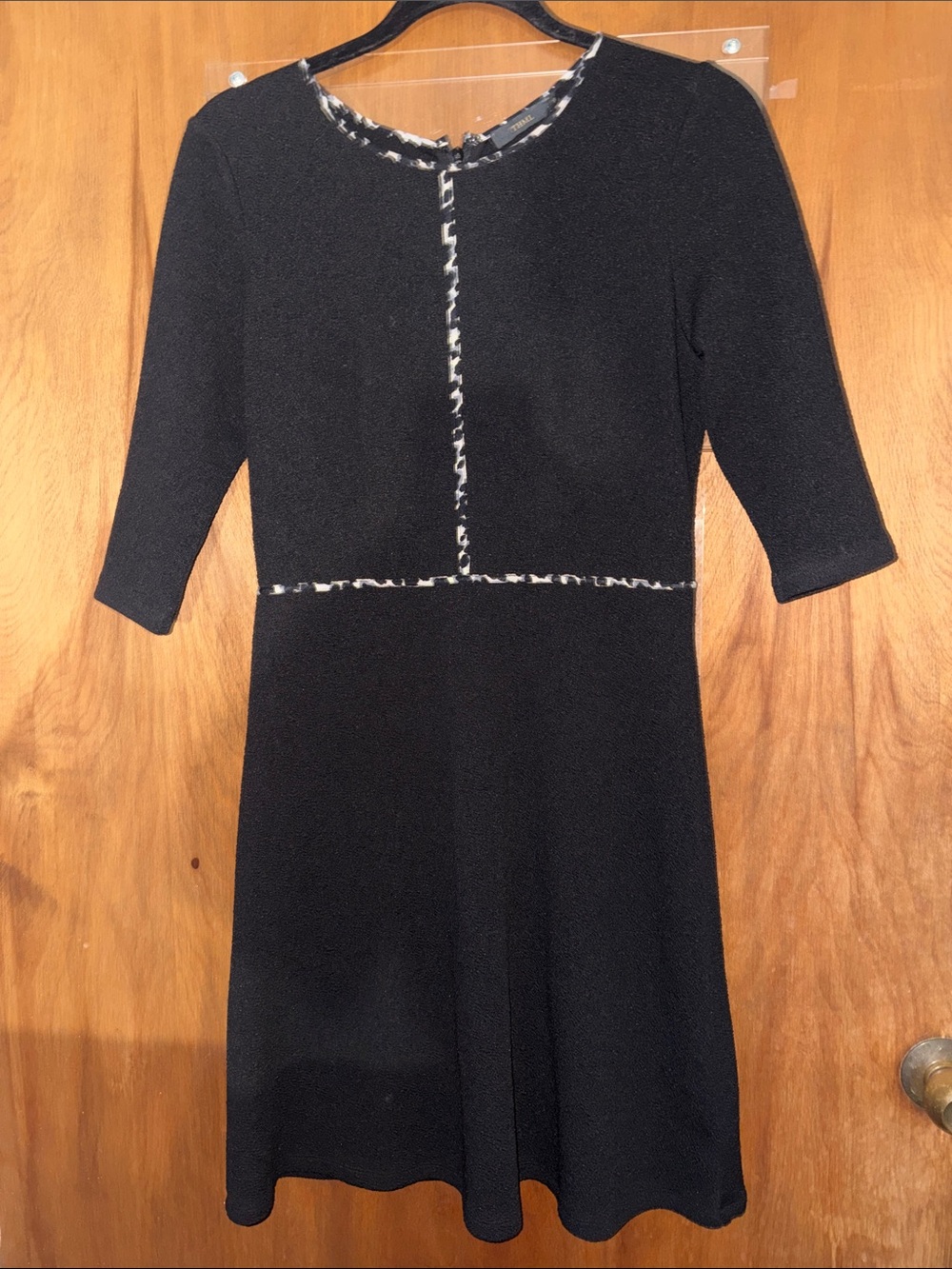 THML Black A-Line Dress with Contrast Trim